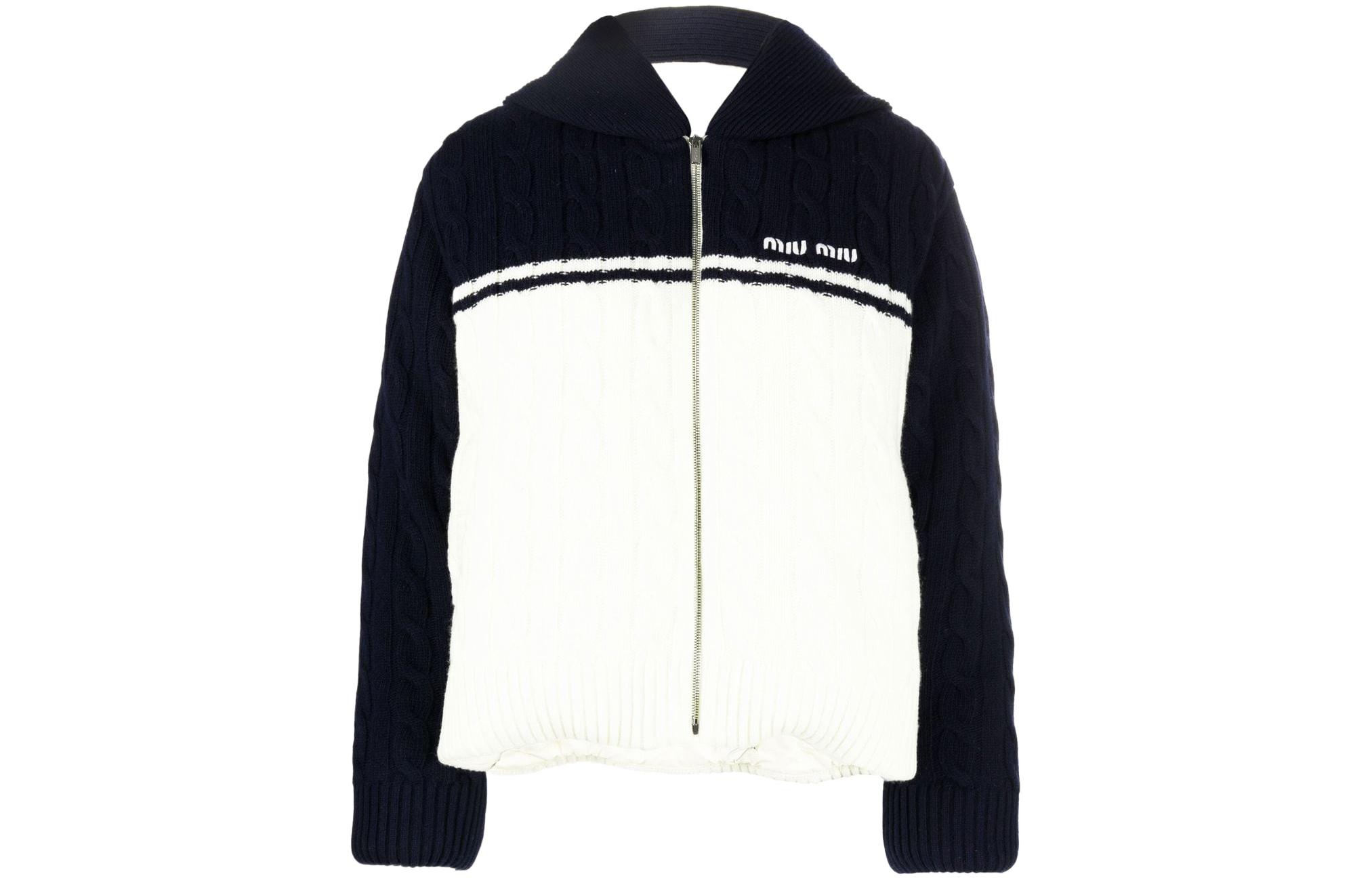 Order (Women) MIU MIU SS22  Logo Hooded Puffer Jacket Black/White ML86011GP-F022X