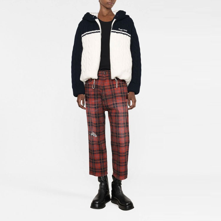 Lookbook (Women) MIU MIU SS22  Logo Hooded Puffer Jacket Black/White ML86011GP-F022X