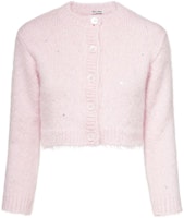 (Women) MIU MIU SS22 Pink Button-Up Cropped Knit Cardigan. MMF383-1UGJ-F0028 (Women) MIU MIU SS22 Pink Button-Up Cropped Knit Cardigan. MMF383-1UGJ-F0028