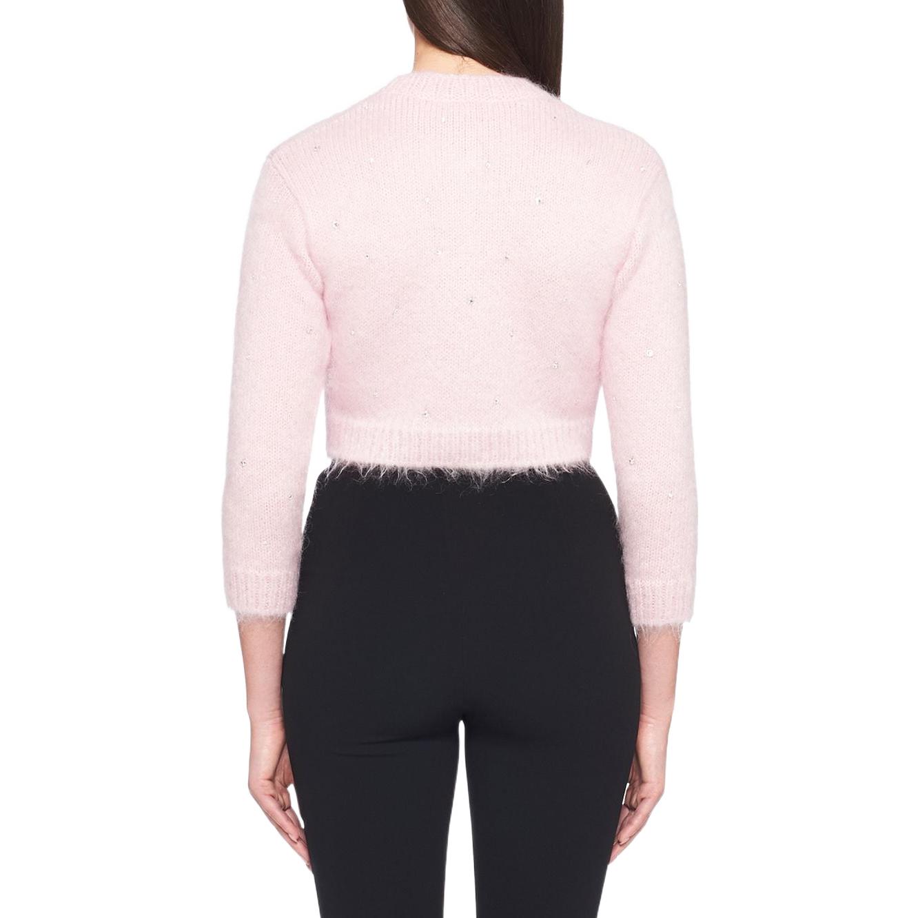 Shop (W) MIU MIU 2022春夏粉色短款纽扣针织开衫. MMF383-1UGJ-F0028