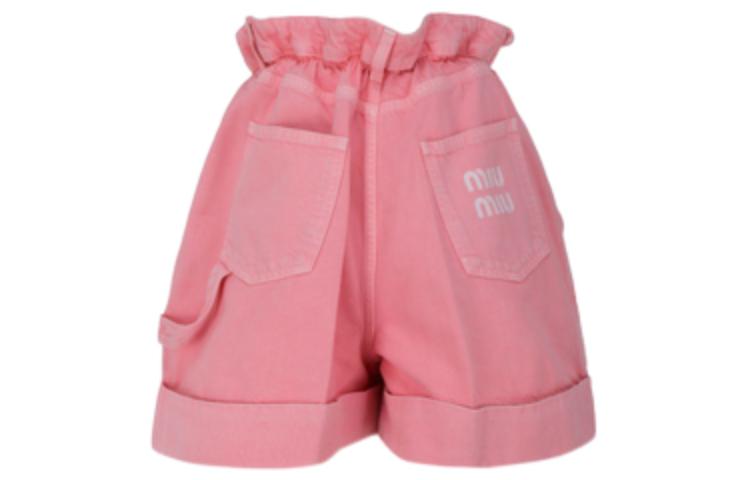 (Women) MIU MIU SS22  Pink Logo Print Casual Straight Shorts. MP1565-1Z7YF0028 圖 3