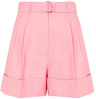 (Women) MIU MIU SS22 Pink Solid Color Loose Shorts. MP1540-10DJ-F0028 (Women) MIU MIU SS22 Pink Solid Color Loose Shorts. MP1540-10DJ-F0028