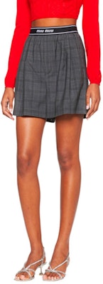 (Women) MIU MIU SS22 Plaid Bermuda Casual Shorts Slate Gray. MP1547-10KS-F0480 Lookbook (Women) MIU MIU SS22 Plaid Bermuda Casual Shorts Slate Gray. MP1547-10KS-F0480