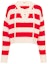 Buy (W) MIU MIU 2022春夏 红色拼色条纹V领羊绒毛衣。 MML575-10TH-F0970