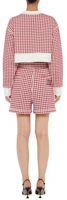Shop (W) MIU MIU SS22 紅色格紋棉質短褲附logo印花 MJP271-10OP-F0976