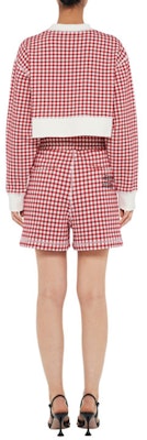 (Women) MIU MIU SS22 Red Plaid Cotton Shorts with Logo Print. MJP271-10OP-F0976 Shop (Women) MIU MIU SS22 Red Plaid Cotton Shorts with Logo Print. MJP271-10OP-F0976