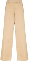 (Women) MIU MIU SS22 Solid Slim Straight Casual Pants Khaki Color MP15781-UPX-F0065 (Women) MIU MIU SS22 Solid Slim Straight Casual Pants Khaki Color MP15781-UPX-F0065