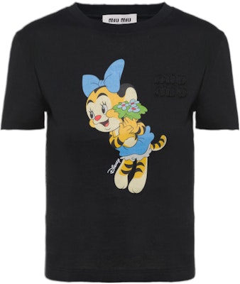 (W) MIU MIU SS22 Kaos Pullover Motif Harimau Hitam. MJN380-102H-F0K37 Order (W) MIU MIU SS22 Kaos Pullover Motif Harimau Hitam. MJN380-102H-F0K37