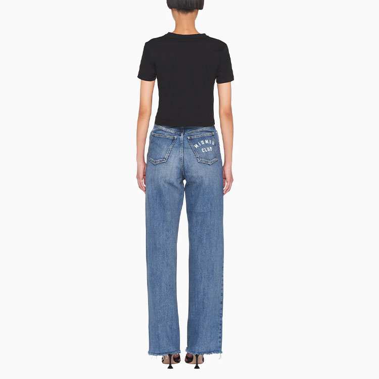 Shop (W) MIU MIU SS22 Kaos Pullover Motif Harimau Hitam. MJN380-102H-F0K37