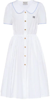 (W) MIU MIU SS22 白色休闲标志腰带短袖连衣裙 MF4610-10RG-F0009 Order (W) MIU MIU SS22 白色休闲标志腰带短袖连衣裙 MF4610-10RG-F0009