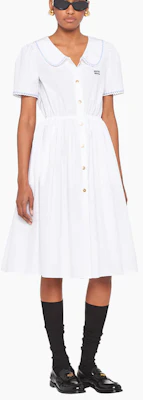 (W) MIU MIU SS22 白色休闲标志腰带短袖连衣裙 MF4610-10RG-F0009 Lookbook (W) MIU MIU SS22 白色休闲标志腰带短袖连衣裙 MF4610-10RG-F0009