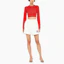 Lookbook (Women) MIU MIU SS22 White Straight Casual Shorts with Logo Embroidery. MJP274-H39-F0009