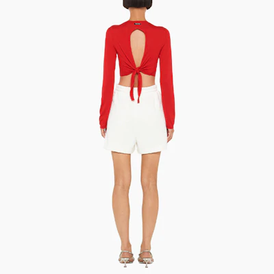 (Women) MIU MIU SS22 White Straight Casual Shorts with Logo Embroidery. MJP274-H39-F0009 Shop (Women) MIU MIU SS22 White Straight Casual Shorts with Logo Embroidery. MJP274-H39-F0009