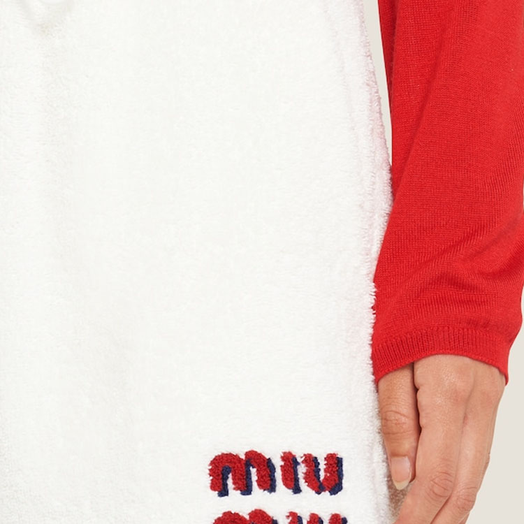 (Women) MIU MIU SS22  White Straight Casual Shorts with Logo Embroidery. MJP274-H39-F0009 圖 7