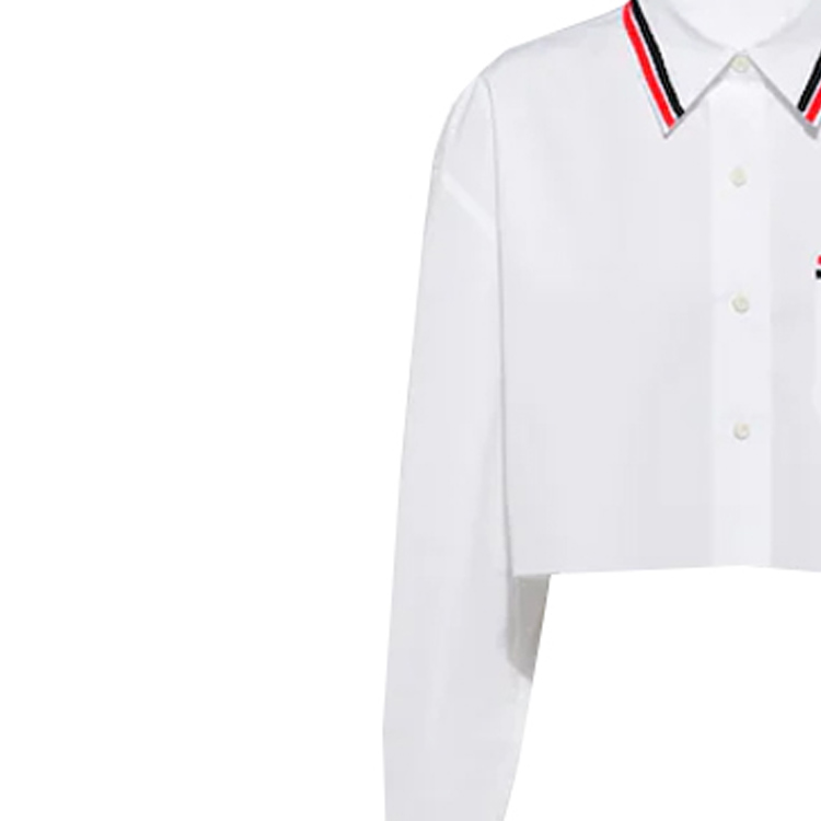 (Women) MIU MIU SS22  White Sun Protection Long-Sleeve Shirt & Striped Shorts. MK1675-10RG-F0009 圖 7