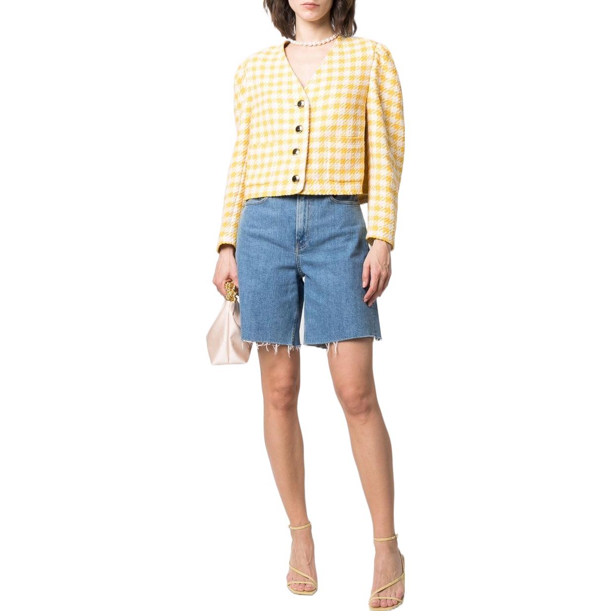 Lookbook (W) MIU MIU SS22 黃色千鳥格紋粗花呢外套 MH170-8GRV-F0010