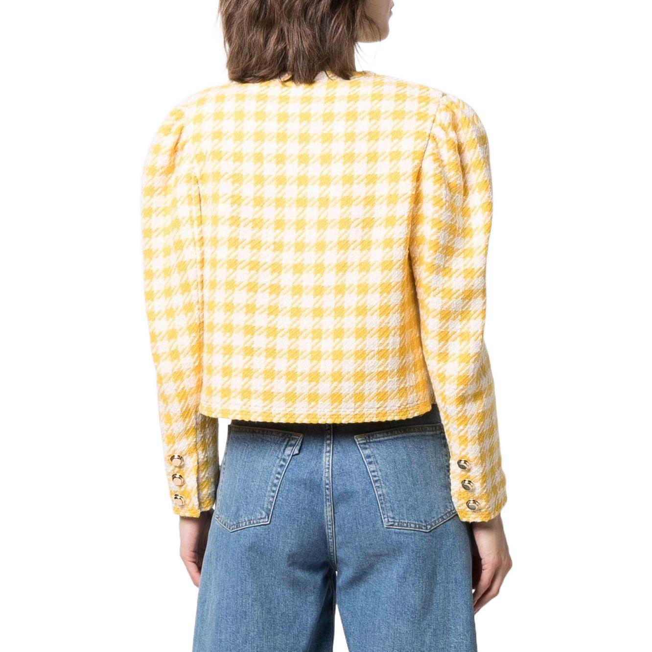 Shop (W) MIU MIU SS22 黃色千鳥格紋粗花呢外套 MH170-8GRV-F0010