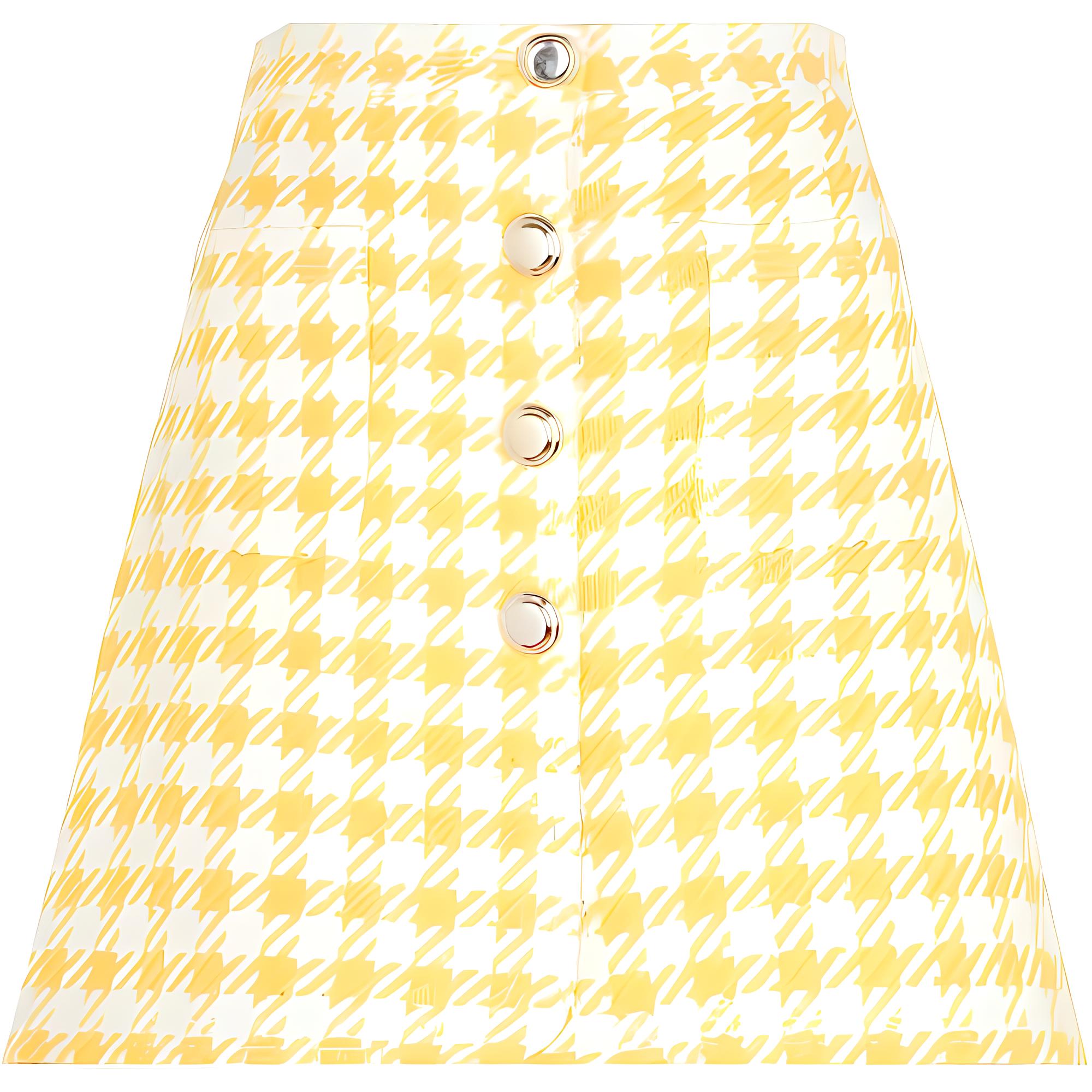 (Women) MIU MIU SS22  Yellow Plaid Mini Skirt Casual Wear MG1739GRV-F0010