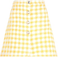 (Women) MIU MIU SS22 Yellow Plaid Mini Skirt Casual Wear MG1739GRV-F0010 (Women) MIU MIU SS22 Yellow Plaid Mini Skirt Casual Wear MG1739GRV-F0010