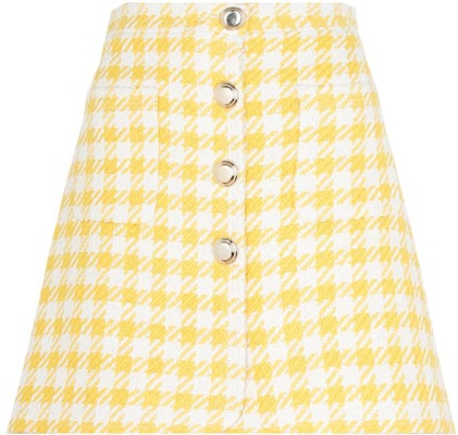 (W) MIU MIU SS22 黄色格纹迷你裙休闲穿搭 MG1739GRV-F0010 Order (W) MIU MIU SS22 黄色格纹迷你裙休闲穿搭 MG1739GRV-F0010