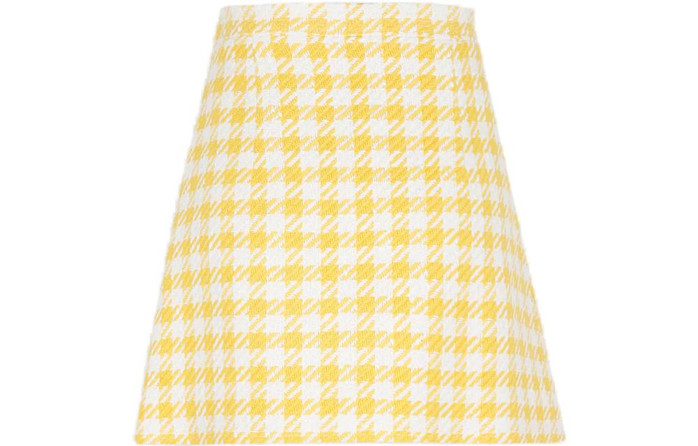 Lookbook (W) MIU MIU SS22 黄色格纹迷你裙休闲穿搭 MG1739GRV-F0010