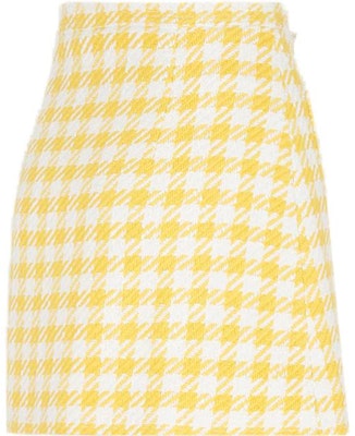 (W) MIU MIU SS22 黄色格纹迷你裙休闲穿搭 MG1739GRV-F0010 Shop (W) MIU MIU SS22 黄色格纹迷你裙休闲穿搭 MG1739GRV-F0010