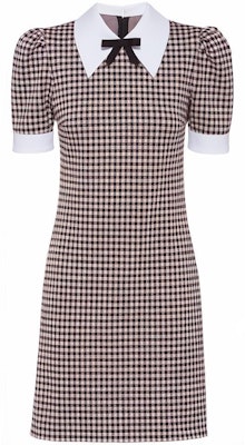 (W) MIU MIU 2022春夏蝴蝶结格纹针织短袖连衣裙棕色 MF4534-1YQE-F004P Buy (W) MIU MIU 2022春夏蝴蝶结格纹针织短袖连衣裙棕色 MF4534-1YQE-F004P