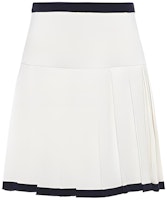 (Women) MIU MIU SS22 Contrast Trim Pleated Cotton Knit Mini Skirt White MMG386-1021-F0UB0 (Women) MIU MIU SS22 Contrast Trim Pleated Cotton Knit Mini Skirt White MMG386-1021-F0UB0