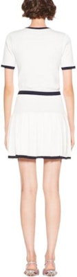 (W) MIU MIU SS22 对比镶边褶皱棉质针织迷你裙 白色 MMG386-1021-F0UB0 Shop (W) MIU MIU SS22 对比镶边褶皱棉质针织迷你裙 白色 MMG386-1021-F0UB0