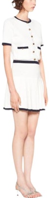 (W) MIU MIU SS22 对比镶边褶皱棉质针织迷你裙 白色 MMG386-1021-F0UB0 Purchase (W) MIU MIU SS22 对比镶边褶皱棉质针织迷你裙 白色 MMG386-1021-F0UB0
