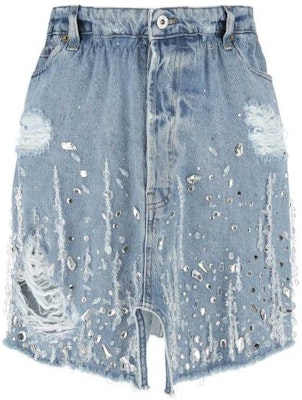 (W) Miu Miu SS22 做旧水钻牛仔裙 蓝色 GWD270-1Z78-F0008 Order (W) Miu Miu SS22 做旧水钻牛仔裙 蓝色 GWD270-1Z78-F0008