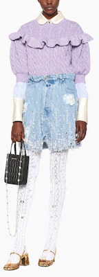 (W) Miu Miu SS22 做旧水钻牛仔裙 蓝色 GWD270-1Z78-F0008 Lookbook (W) Miu Miu SS22 做旧水钻牛仔裙 蓝色 GWD270-1Z78-F0008