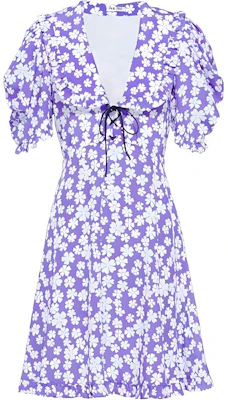 (W) MIU MIU 2022春夏花卉印花A字短袖连衣裙 紫色。 MF4527-10MA-F02U0 Buy (W) MIU MIU 2022春夏花卉印花A字短袖连衣裙 紫色。 MF4527-10MA-F02U0