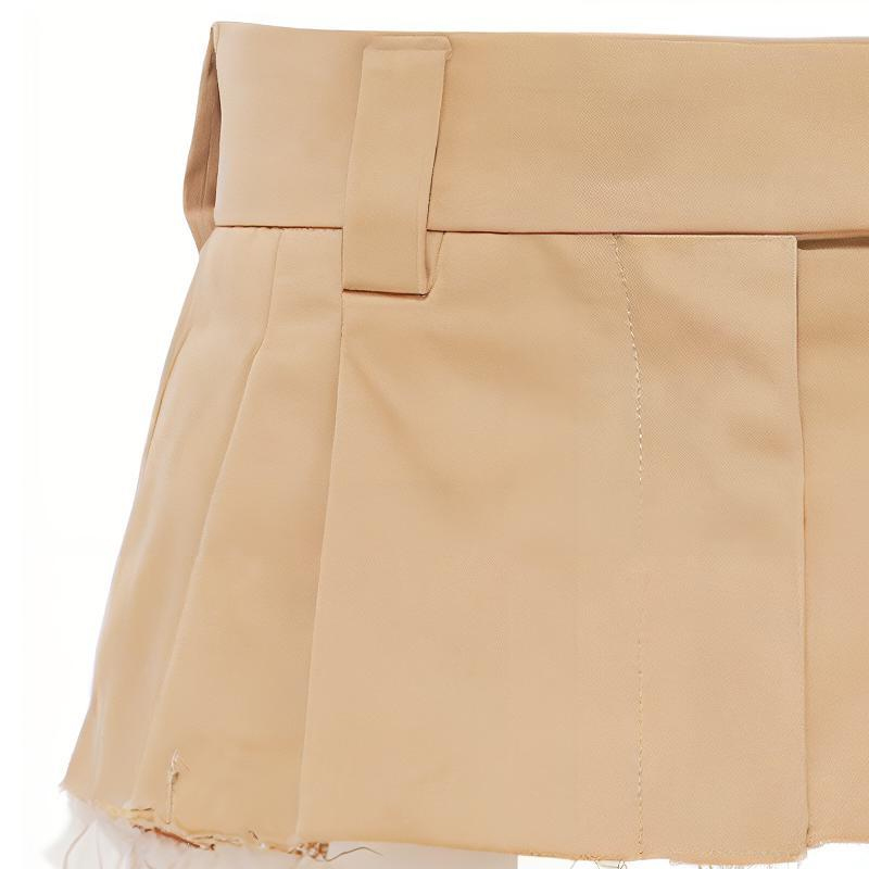 Details for (W) MIU MIU SS22 卡其色斜纹迷你裙 休闲穿搭. MG1779-1UPX-F0065