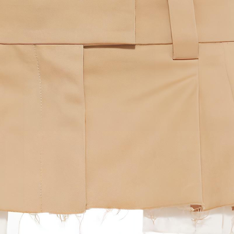 Sizing (W) MIU MIU SS22 卡其色斜纹迷你裙 休闲穿搭. MG1779-1UPX-F0065