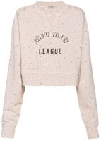 (Women) MIU MIU SS22 Logo Embroidered Long-Sleeve Sweatshirt Women’s Beige MJL802-1ZFR-F0036 (Women) MIU MIU SS22 Logo Embroidered Long-Sleeve Sweatshirt Women’s Beige MJL802-1ZFR-F0036