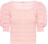 Buy (W) MIU MIU 2022春夏粉色针织泡泡袖短款上衣女士款 MML540-10AD-F0236