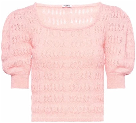 (W) MIU MIU 2022春夏粉色针织泡泡袖短款上衣女士款 MML540-10AD-F0236 Order (W) MIU MIU 2022春夏粉色针织泡泡袖短款上衣女士款 MML540-10AD-F0236