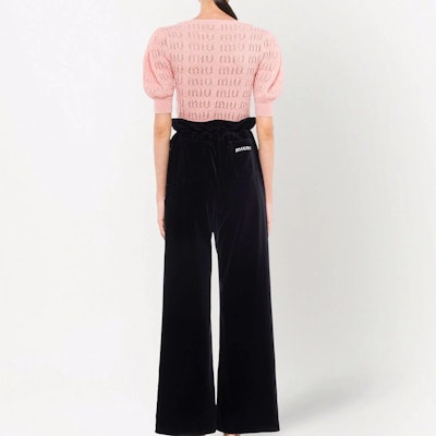 (W) MIU MIU 2022春夏粉色针织泡泡袖短款上衣女士款 MML540-10AD-F0236 Shop (W) MIU MIU 2022春夏粉色针织泡泡袖短款上衣女士款 MML540-10AD-F0236