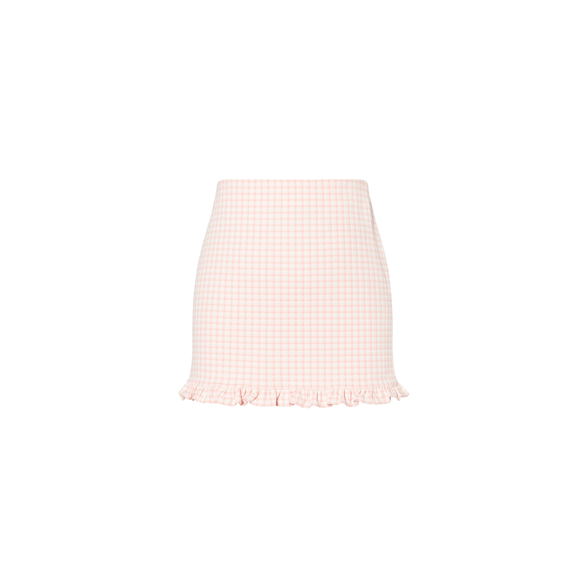 (Women) MIU MIU SS22 Pink Plaid Mid-Waist Straight Casual Skirt for Women. MG1754-1GEV-F0E18