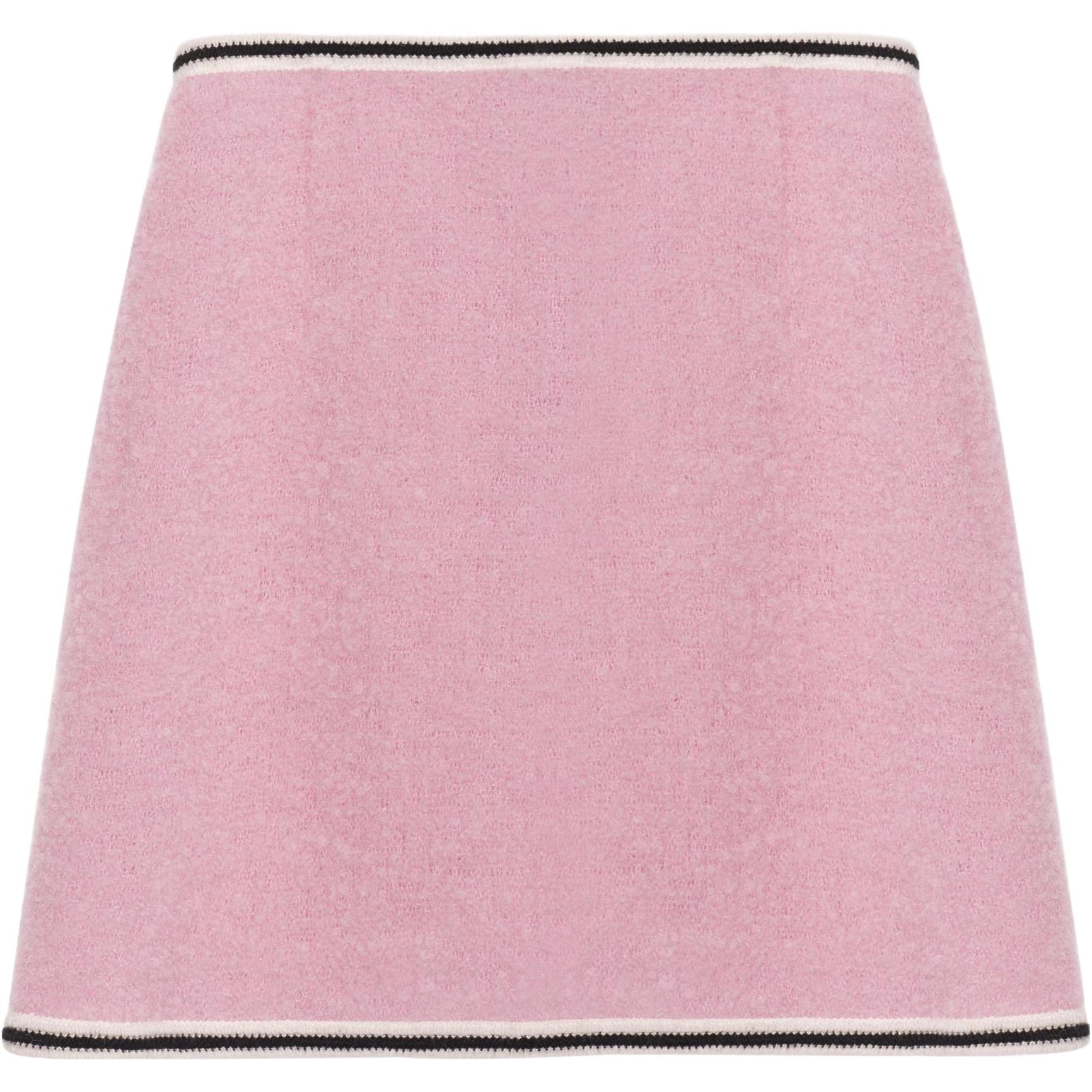 (Women) MIU MIU SS22 Pink Solid A-Line Velvet Casual Skirt for Women. MG1746-2E37