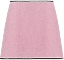 (Women) MIU MIU SS22 Pink Solid A-Line Velvet Casual Skirt for Women. MG1746-2E37 (Women) MIU MIU SS22 Pink Solid A-Line Velvet Casual Skirt for Women. MG1746-2E37