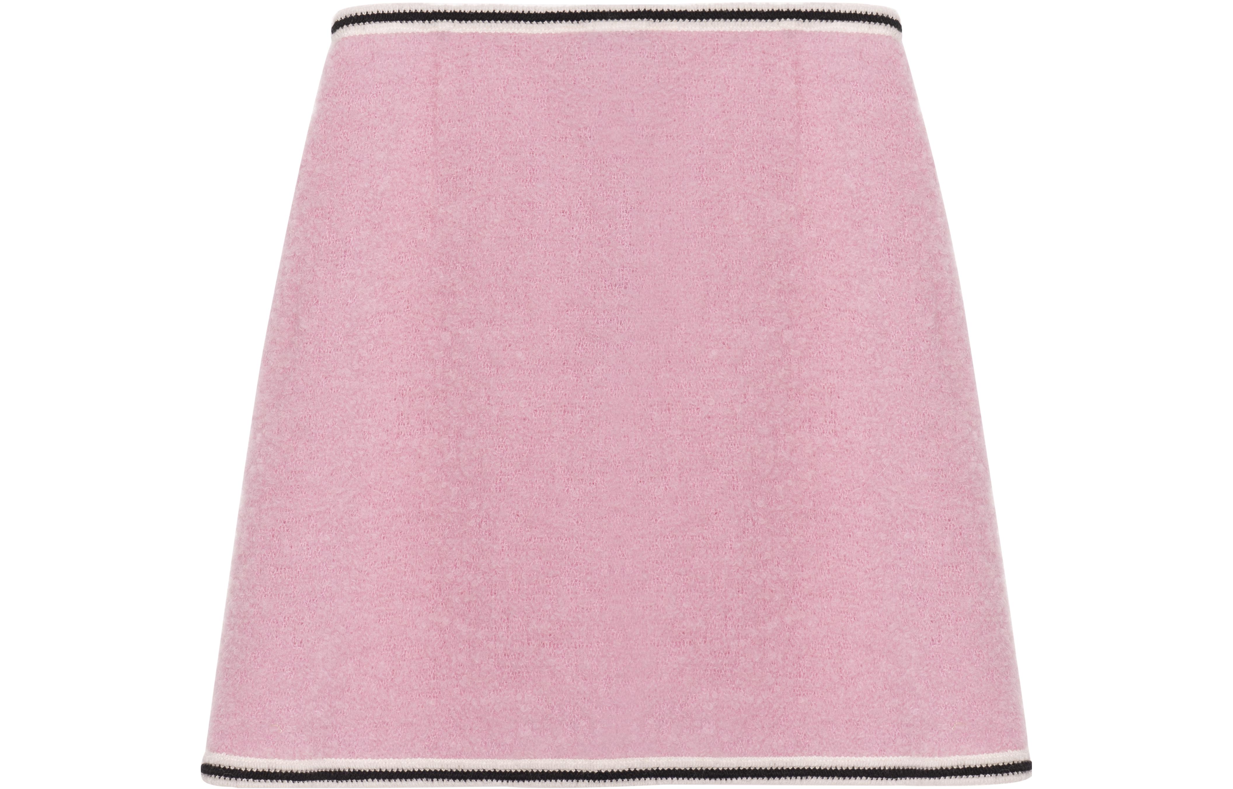 Order (W) MIU MIU SS22 粉色纯色A字天鹅绒休闲半身裙女款。 MG1746-2E37