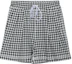 Order (Women) MIU MIU SS22 Plaid Lace-Up Slim Fit Casual Shorts Women Black MJP271-10OP-F0967