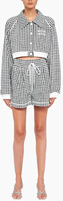 (Women) MIU MIU SS22 Plaid Lace-Up Slim Fit Casual Shorts Women Black MJP271-10OP-F0967 Shop (Women) MIU MIU SS22 Plaid Lace-Up Slim Fit Casual Shorts Women Black MJP271-10OP-F0967