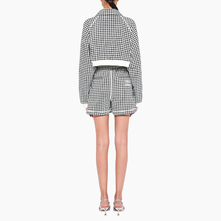 (Women) MIU MIU SS22 Plaid Lace-Up Slim Fit Casual Shorts Women Black MJP271-10OP-F0967 圖 5
