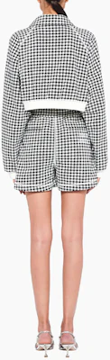 (Women) MIU MIU SS22 Plaid Lace-Up Slim Fit Casual Shorts Women Black MJP271-10OP-F0967 Purchase (Women) MIU MIU SS22 Plaid Lace-Up Slim Fit Casual Shorts Women Black MJP271-10OP-F0967