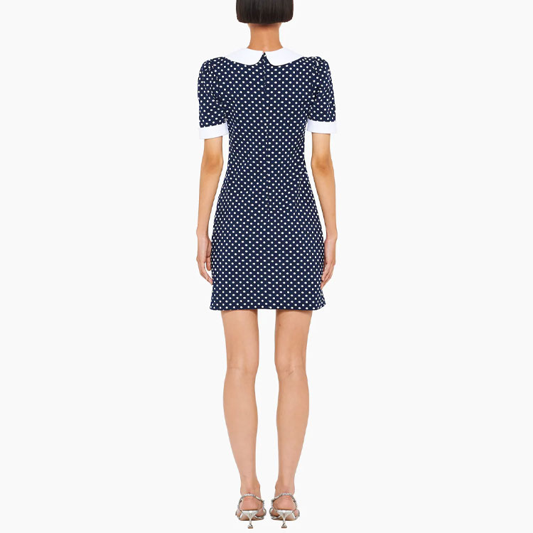 Shop (W) MIU MIU SS22 蓝色波点A字短袖迷你连衣裙 MF4535-2AQY-F0960