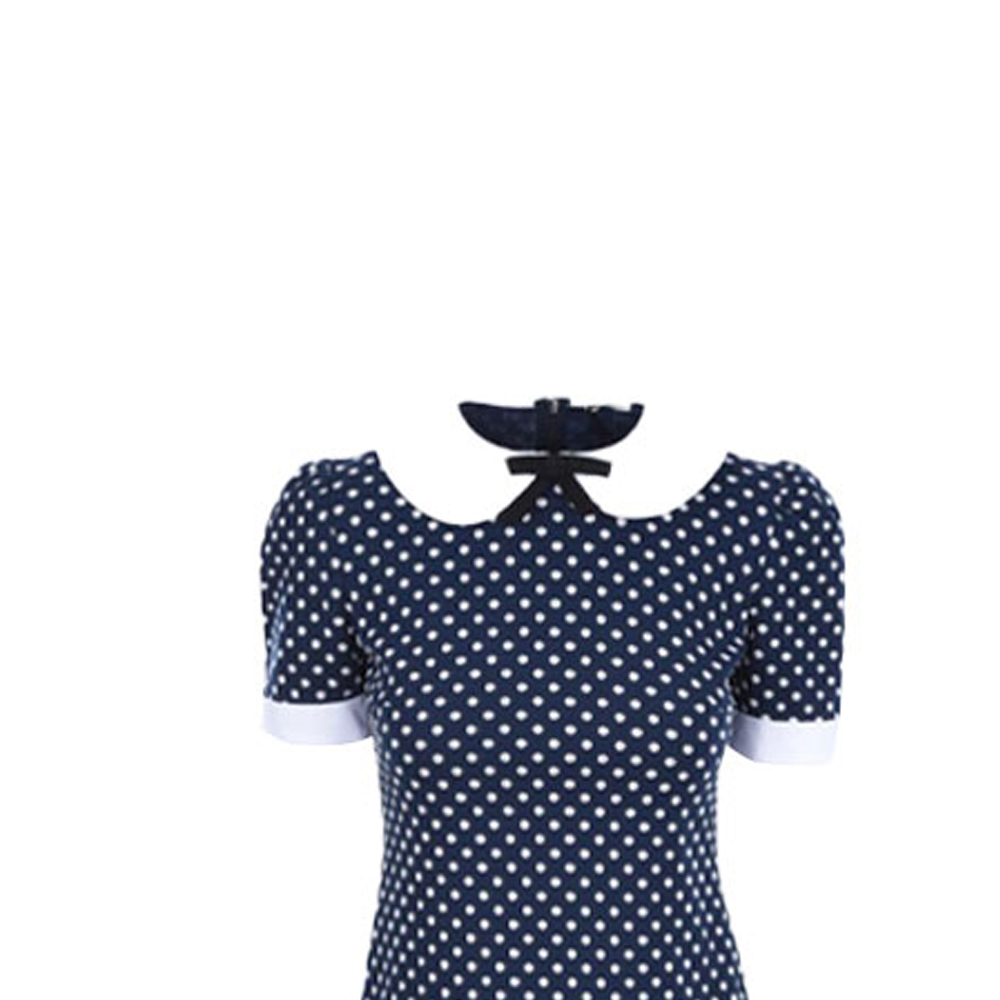 Details for (W) MIU MIU SS22 蓝色波点A字短袖迷你连衣裙 MF4535-2AQY-F0960