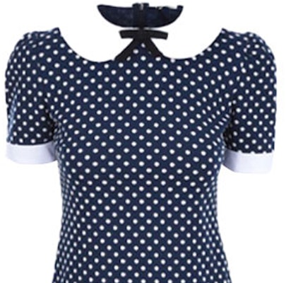 (W) MIU MIU SS22 蓝色波点A字短袖迷你连衣裙 MF4535-2AQY-F0960 Details for (W) MIU MIU SS22 蓝色波点A字短袖迷你连衣裙 MF4535-2AQY-F0960